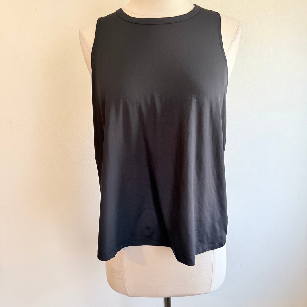 Athleta Womens Black Tulip Wrap Open Back Sleeveless Activewear Tank Top‎ Size S
